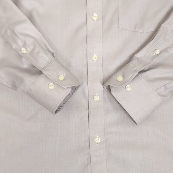 Joseph Abboud Non Iron Dress Shirt Cotton Long Sleeve Neutral Beige - Picture 3 of 12